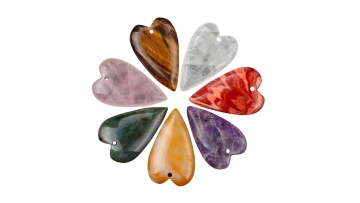 Love Heart Gemstone Pendant 25x40MM SP1666