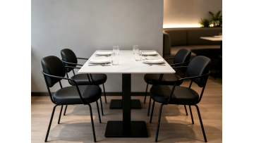 BR-25SDT02-B1 Sintered Stone Dining Table for Contemporary Living Spaces