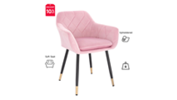 Upholstered Tufted Metal Dining Chair with Armrest1