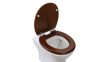 Toilet seat walnut wood grain