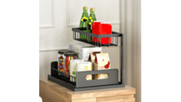 2023 Hot-Selling Under Sink Organizers with Spice Racks and 2-Tier Sliding Drawers1