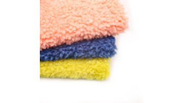 Hot Sale Knitted Fabric 100%Polyester 410GSM Softshell Stretch Dyed Teddy Fleece Fabric for Women Coat1