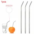 Stainless Steel Drinking Straws Reusable Straws with 1 Cleaner Brush Set For Cups Bar Accessories eco friendly Metal Straw