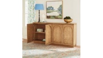 2024 Fashion styles nordic style natural door side modern designs solid  wood storage  living room kitchen rattan cabinet1