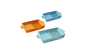 Rectangular Ceramic Bakeware Set - Microwave Safe Stoneware Baking Dish with Double Ears1