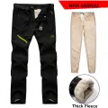 2021 Mens Winter Outdoor Pants Warm Tactical Waterproof Trousers Autumn Pants Trekking Camping Pants Fur Lined Velvet Inside 4XL