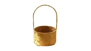 Handheld Bamboo Woven Basket for Home Storage1