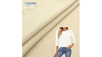 Custom 380gsm Sweater Hacci Fabric 80%Polyester 15%Rayon 5%Spandex Stretch Dyed Brushed Knitted Fabric for Winter Garment1