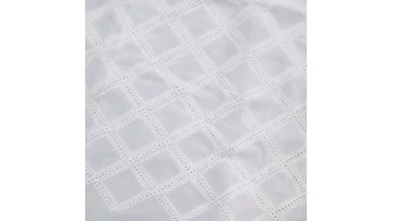 soft fabric 100% cotton voile with diamond design eyelet embroidery fabric white color1