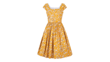 Yellow Vintage Dress 50s Floral  70s Midi  Retro Summer Dress Pin up  Yellow Bridesmaid1