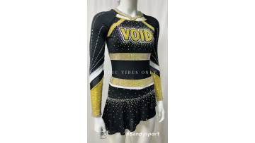 Glitter gold cheer uniforms