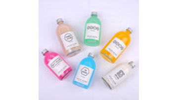 350ml Wholesale Glass Beverage Bottle Inclined Shoulder Flat Wine empty Glass Custom luxury small Wine Bottle with Lid1