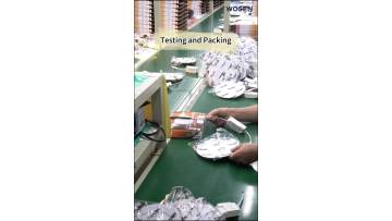 WOSEN employees are packaging and testing lamps