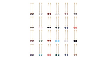 Stone 10mm Beads Long Drop & Dangle Earrings SE9115