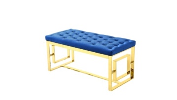 Velvet Ottoman bench with stainless steel Legs