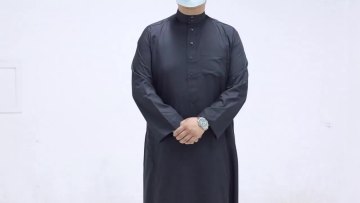 New Design Shiny Material Embroidered Men Thobe Ethnic Clothing for islamic clothing modern1