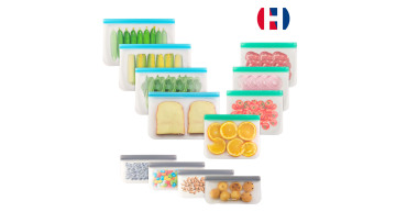 Reusable peva flat multicolor transparent waterproof Fruits and vegetables fresh-keeping bag vacuum seal food storage bag HOZ1