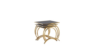 TL-AS352G Gold-Tier Square Nesting Side Tables Set of 3