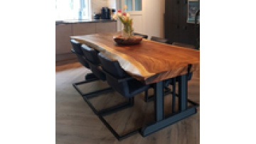 Dining Room Furniture Modern Live Edge Wooden Solid Walnut Wood Slab Restaurant Kitchen Dining Table Top1