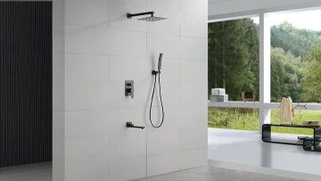 black shower system for bathroom