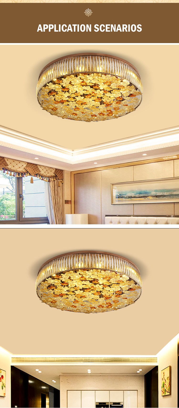 G-Lights European Style Indoor Decorative Glass Ceiling Led Chandelier Light