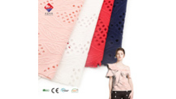 Wholesale Customized 95%polyester 5%spandex 180gsm Stretch Knit Dyed Water Soluble DTY Hole Jacquard Fabric for Garment Dress1