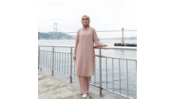 Turkish Women Solid Blouse Pants Set Long Sleeve Dubai Muslimah Casual Two Pieces Modest Clothing Suit1