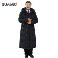 Black Winter Jacket 2020 New Top Quality 90% White Duck Down Men Winter Coat X-Long Over The Knee Thick Warm Men Jacket