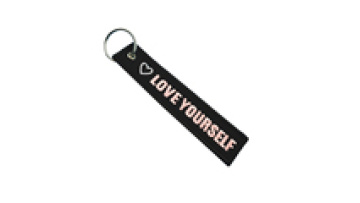 High Personalized KeychainQuantity Cheap Fabric Custom Patch Embroidery Embroidered Keyring Keychain1