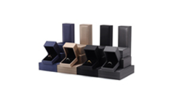 Hanhong factory wholesale custom luxury velvet jewelry packaging box thick sponge necklace ring box PU leather jewelry box1