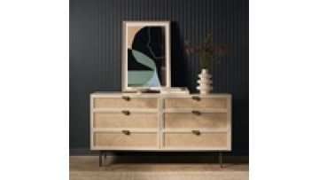 Factory wholesale nordic style  modern designs sideboard natural display storage living room kitchen wood rattan  cabinet1