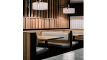 Low price furniture  cafe I shape slate and leather sectional modern restaurant bench booth sofa chair1