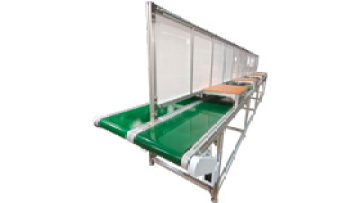 Intermediate baffle belt conveyor