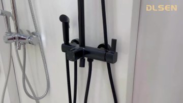 Shower Set with Sprayer Bathroom pressure shower head matte black shower faucet Systems1