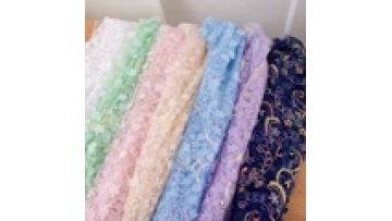 Mesh Tulle 3D Lace Fabric Designer Fabric Embroider Fabric 100% Polyester Roll Machine Embroidery Elegant1