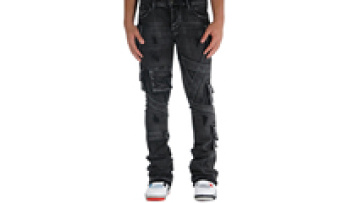 Stylish Custom Cargo Pants Multi Pockets Stacked Slim Stretchy Denim Jeans For Men1