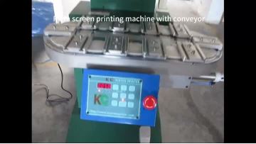 Pneumatic screen printing machine with conveyor