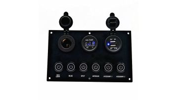 Dc 12V 24V 6 Gang Marine Boat Aluminum push Button Mounted Dash Switch Panel1