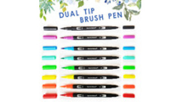 12-72 Color Dual Tip Permanent Non-Toxic Art Markers with Logo1