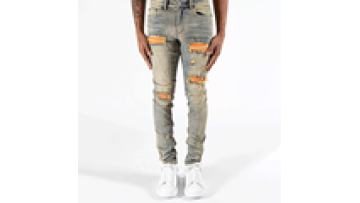 Destroy Wash Pleated Sewing Zipper Fly Popular Fashion Custom Mens Jeans1