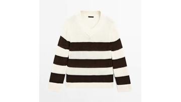 Women's lightweight cotton blend striped long slee