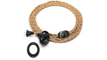 Vintage Plug-in Hanging Light Kit with Hemp Rope Pendant Accessories and Dimmer Switch1