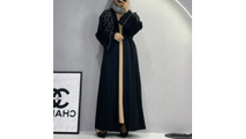 UNI Women Latest Design Turkish Clothes for Women Abaya Turkey Muslim Dress Kaftan Abaya Dubai Evening Dress Black Open Abaya1