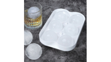 Custom 6 Cavity Ice Cube Tray Mold Silicone Ice Cube Tray Round Ice Big Ball Maker With Lid Container Scoop1