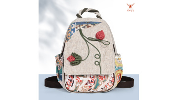 B348-CM cotton and linen backpack