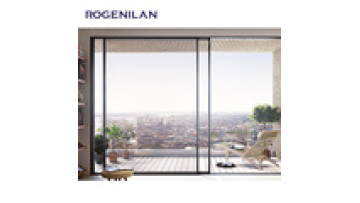 T5 T6 aluminum profile automatic sliding door balcony terrace double glass sliding door1