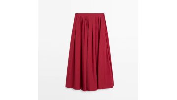 Women's French elegant artistic style wide pleated skirt A-line skirt