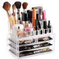 Transparent Cosmetic Storage Box Makeup Organizer Rangement Double Makeup Brush Lipstick Storage Jewelry Drawer Organizador