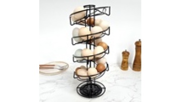 Metal Iron Spiral Egg Rack Standing Type Egg Storage Box Folding Feature Kitchen Dinnerware Cleaning Tools Coffee Display Rack1