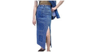Modern Elegant High Waist Embroidery Flower Modest Midi Denim Pencil Skirt1